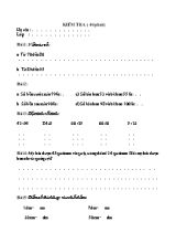 Đề thi đầu năm môn Toán Lớp 2